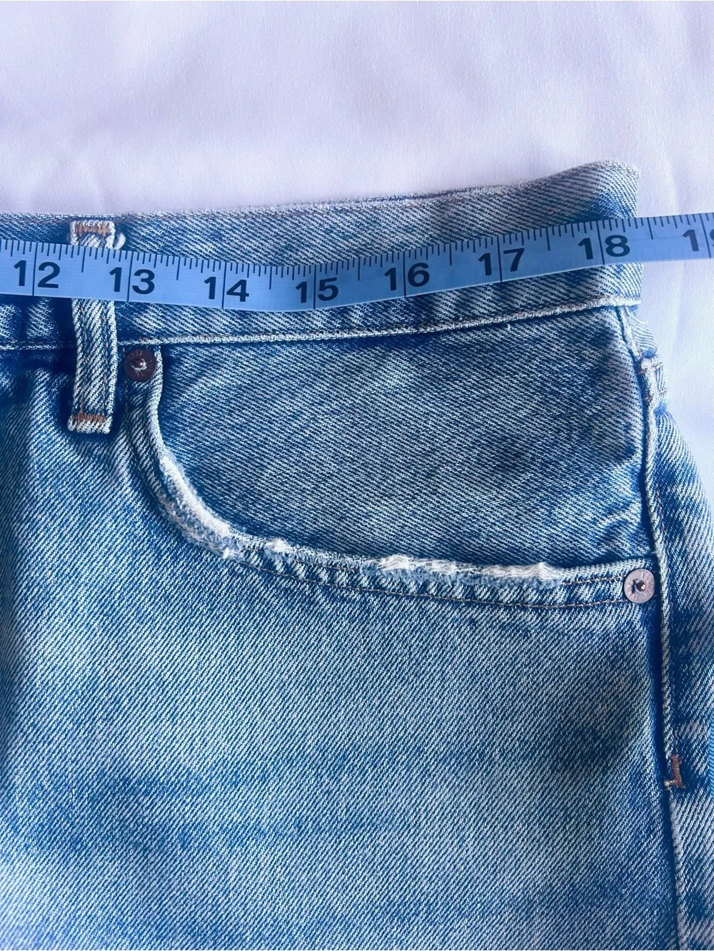 AGOLDE Parker Long Cutoff Denim Shorts Wheel Size 32